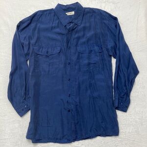 Vintage Bogari Women’s silk button down Shirt M